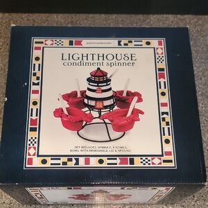Boston Warehouse Lighthouse Condiment Spinner - Red and White